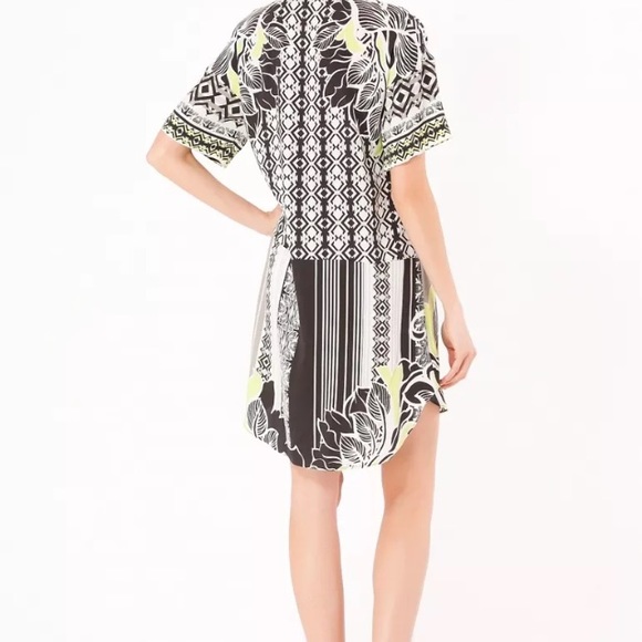 Hale Bob Silk Pattern Short Sleeve Shirt Dress XS - Picture 8 of 8